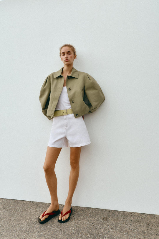 Blouson court effet délavé