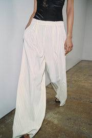 Pantalon à jambe large à rayures ZW Collection