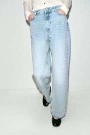 Jean Z1975 coupe ample taille mi-haute effet peinture