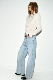 Jean Z1975 coupe ample taille mi-haute effet peinture