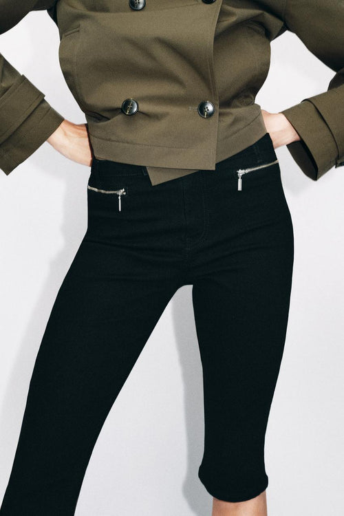 Jean Z1975 capri taille mi-haute à zips