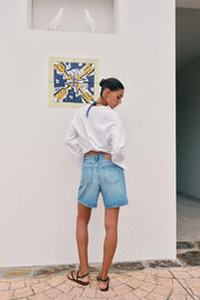 Short Z1975 en denim taille croisée