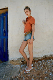 Short Z1975 en denim avec ceinture