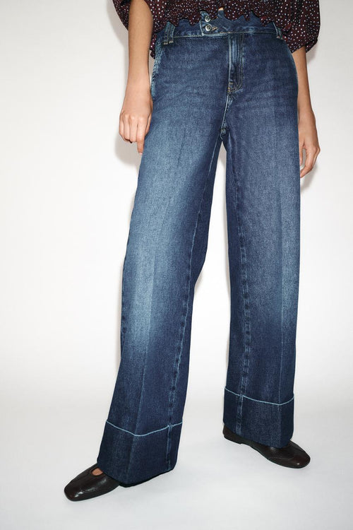 Jean Z1975 coupe droite taille basse avec revers au bas