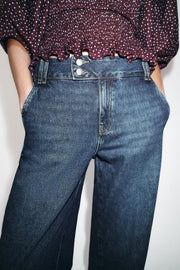 Jean Z1975 coupe droite taille basse avec revers au bas