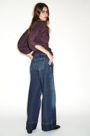 Jean Z1975 coupe droite taille basse avec revers au bas