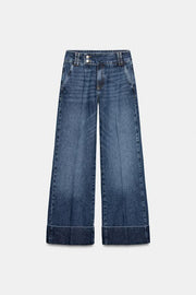 Jean Z1975 coupe droite taille basse avec revers au bas
