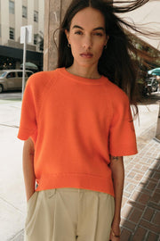 Pull en maille à manches courtes