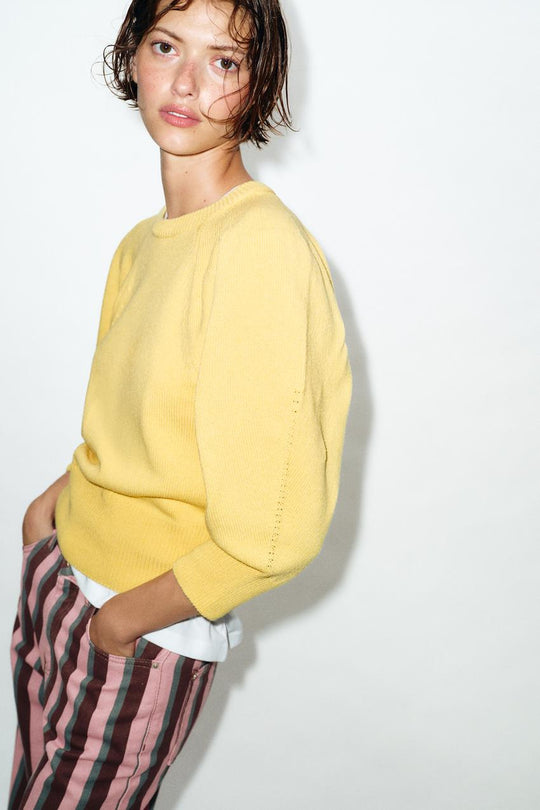 Pull en maille à manches bouffantes