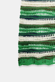 Short en maille structurée à rayures