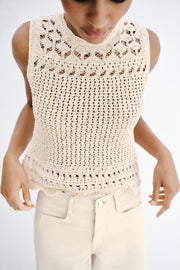 Top en maille pointelle