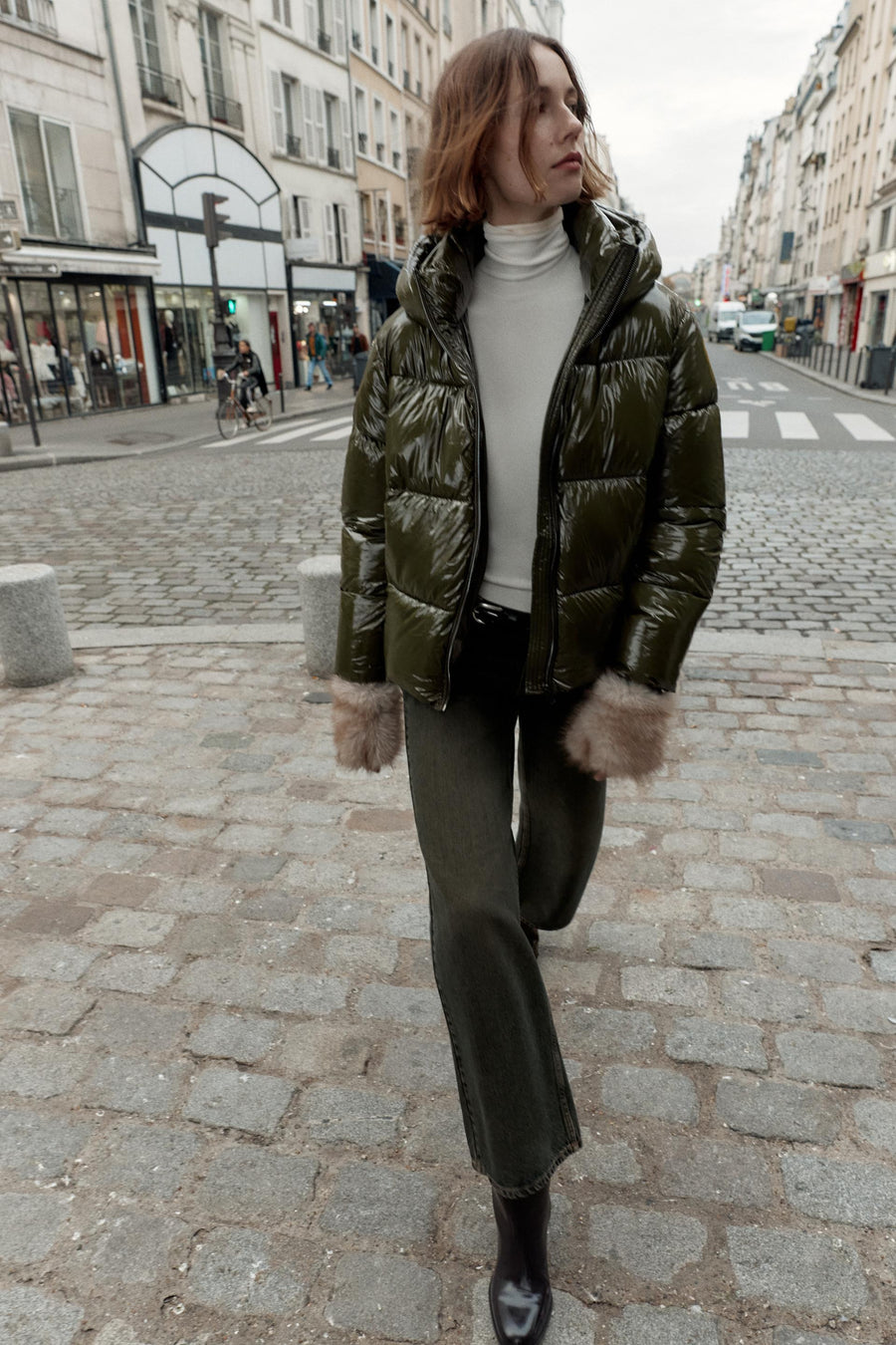 Anorak effet brillant déperlant coupe-vent