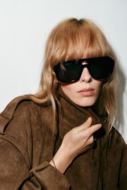Blouson biker effet suédine oversize