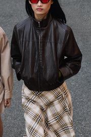 Veste bomber courte effet cuir