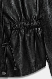 Blouson effet cuir à col montant