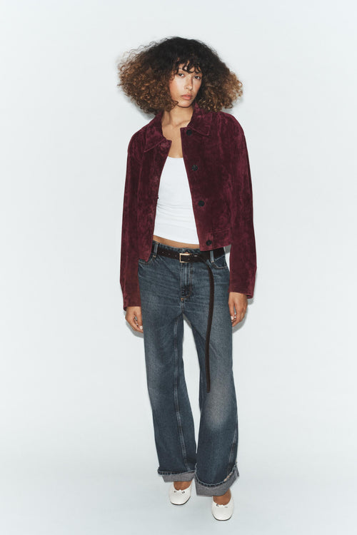 Blouson 100 % cuir suédé