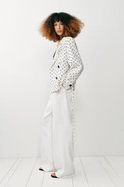 Blouson trench à pois avec ceinture