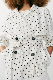 Blouson trench à pois avec ceinture