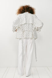Blouson trench à pois avec ceinture