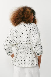 Blouson trench à pois avec ceinture