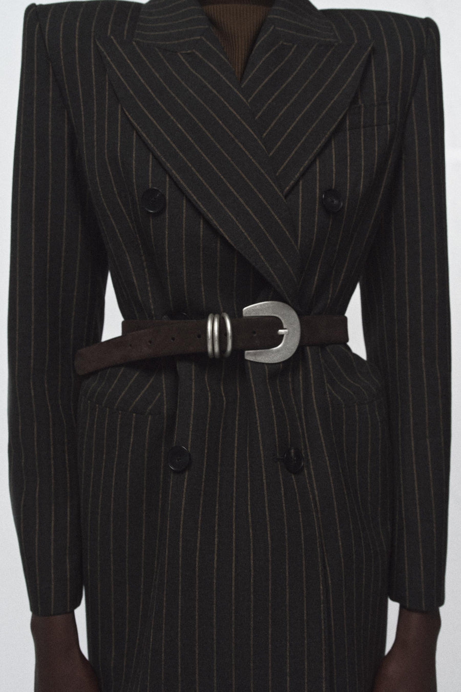 Ceinture 100 % cuir suédé à triple passant