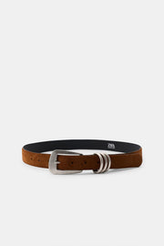 Ceinture 100 % cuir suédé à triple passant