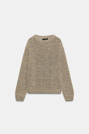 Pull en maille à fil métallisé