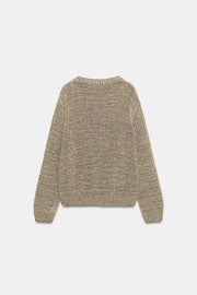 Pull en maille à fil métallisé