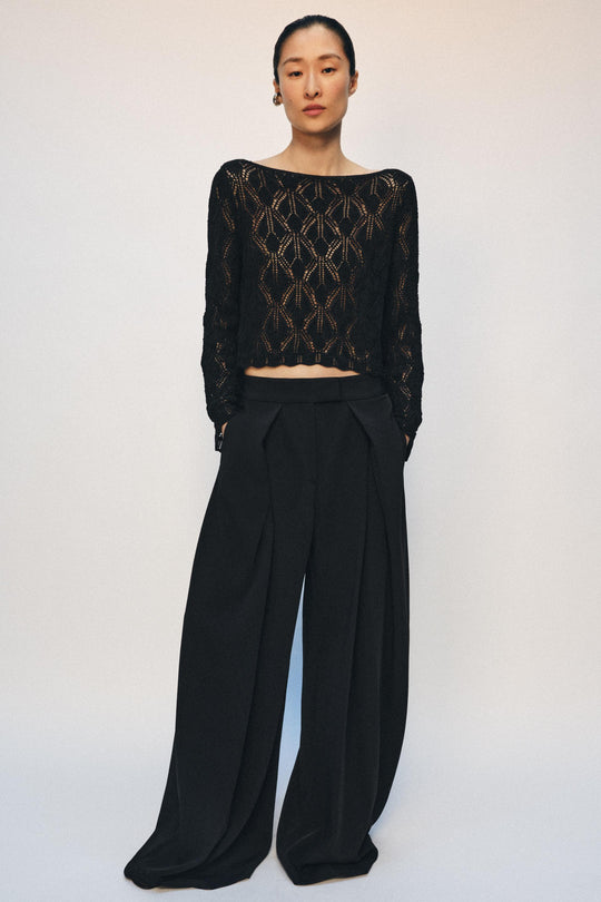 Pull en maille pointelle