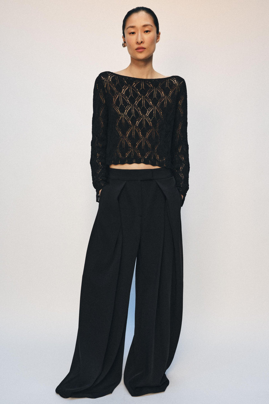 Pull en maille pointelle