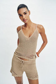 Short en maille pointelle