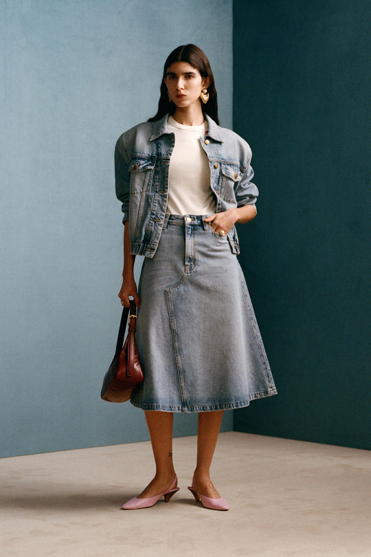 Jupe midi en denim Willy Chavarria x