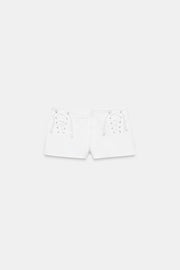 Short mini à cordons croisés