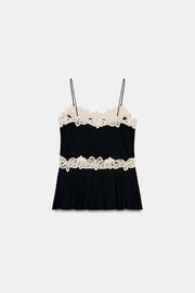 Top en dentelle contrastée ZW Collection