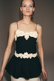 Top en dentelle contrastée ZW Collection