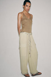 Pantalon cargo à sequins ZW Collection