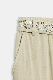Pantalon cargo à sequins ZW Collection