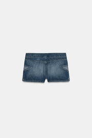 Short mini en denim TRF à motif étoiles