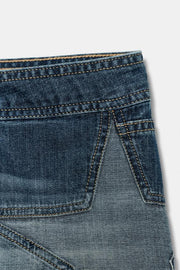 Short mini en denim TRF à motif étoiles
