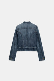 Veste en denim TRF à passants et boutons