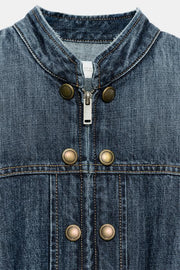 Veste en denim TRF à passants et boutons