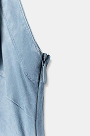 Robe en denim TRF dos-nu asymétrique