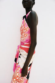 Top satiné imprimé