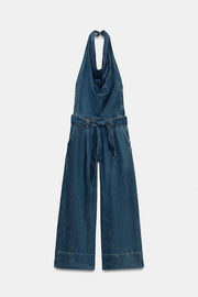 Combinaison Z1975 dos-nu en denim avec ceinture