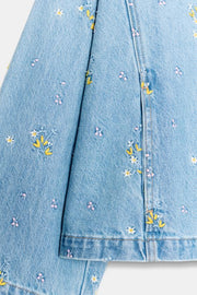 Blouson Z1975 en denim à fleurs brodées coordonné