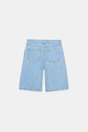 Bermuda Z1975 en denim à fleurs brodées ensemble