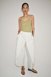 Pantalon paréo en lin à rayures ZW Collection