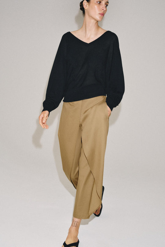 Pantalon à plis sur le devant ZW Collection