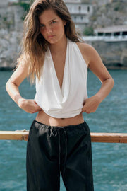 Pantalon fluide à coutures apparentes