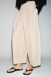 Pantalon coupe barrel à bas réglable